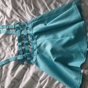 Skater dress with suspenders